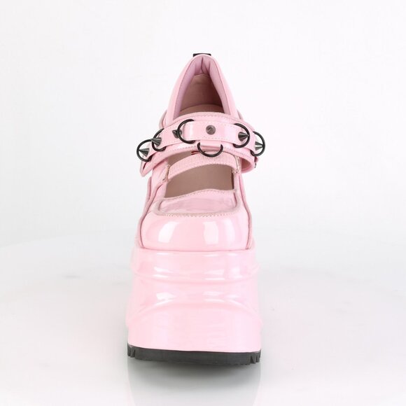 Demonia Wave-48 Baby Pink Mary Jane Platform Shoes - Picture 2 of 3